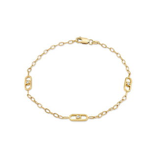 Michael M 14K Gold Diamonds Link Bracelet