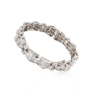 Estate Oscar Heyman Platinum Diamonds Link Bracelet