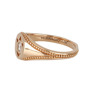 Verragio 18K Rose Gold Diamond Signet Ring