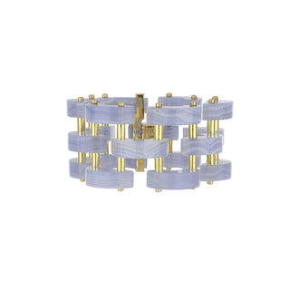 Aletto Brothers 18K Gold Agate Link Bracelet with Diamonds