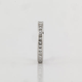 Modern Platinum Princess Cut Diamonds Eternity Band