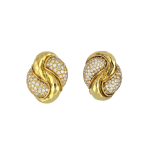 Henry Dunay 18K Gold Diamonds Clip Earrings