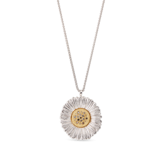 Buccellati Two-Tone Sterling Silver Diamonds Pendant Necklace