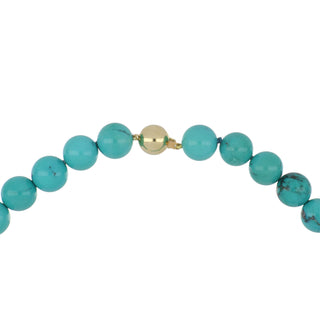 Mid-Century 14K Gold Turquoise Bead Necklace with Earrings