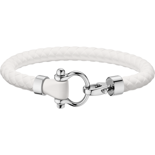 Omega White Stainless Steel Braided Bracelet