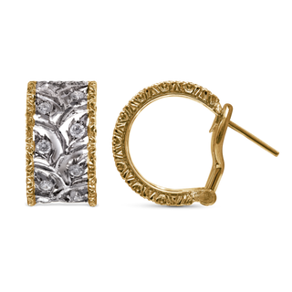 Buccellati Two-Tone 18K Gold Diamond Ramage Hoop Earrings