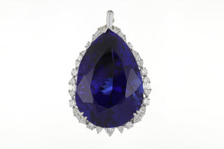 Vintage/Estate 18K White Gold Tanzanite Riviere Necklace with Diamonds