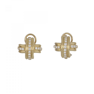 Tiffany & Co. 18K Gold Diamonds Clip Earrings