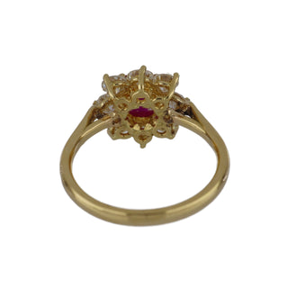 Tenenbaum Workshop 18K Gold Ruby Cluster Ring with Diamonds