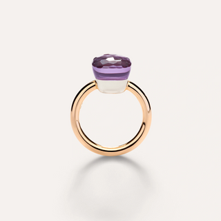 Pomellato Two-Tone 18K Gold Amethyst Nudo Classic Ring