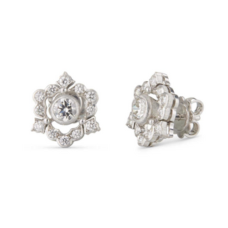 Buccellati 18K White Gold Diamonds Stud Earrings