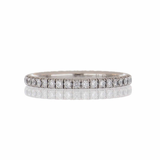 Modern Cartier 18K White Gold Round Brilliant-Cut Diamonds Eternity Band