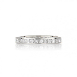 2000s Platinum Princess Cut Diamonds Eternity Band