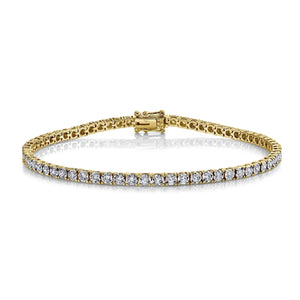 Shy Creation 14K Gold Round Diamond Tennis Bracelet