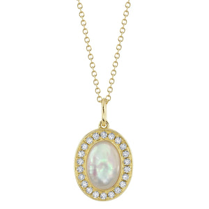 Shy Creation 14K Mother-of-Pearl Pendant Necklace