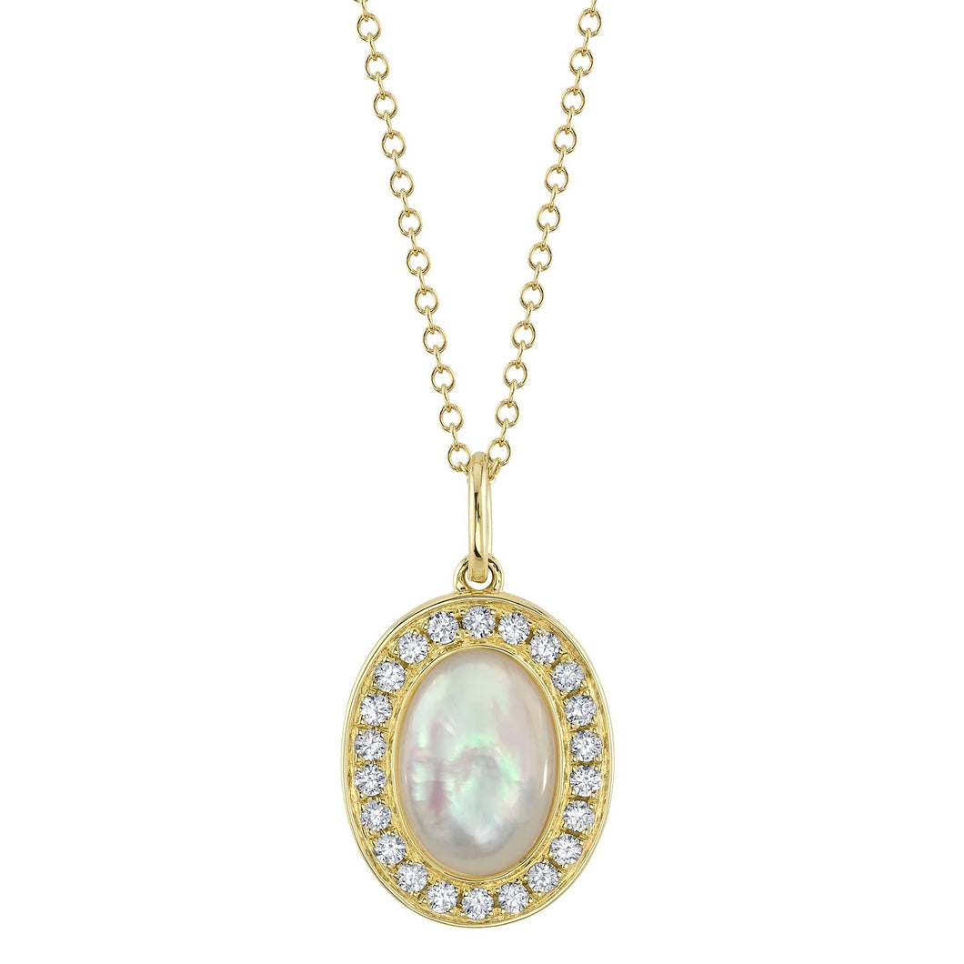 Shy Creation 14K Mother-of-Pearl Pendant Necklace