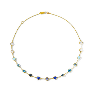 Ippolita 18K Gold Iolite Station Necklace with Blue Topaz