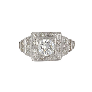 Art Deco 0.68 Carat Old European-Cut Diamond Vintage Style Engagement Ring