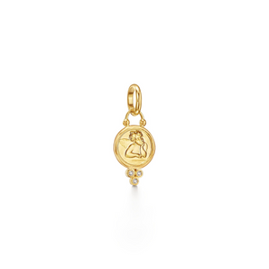 New-Reorderable Temple St Clair 18K Gold Round Cut Diamonds Drop