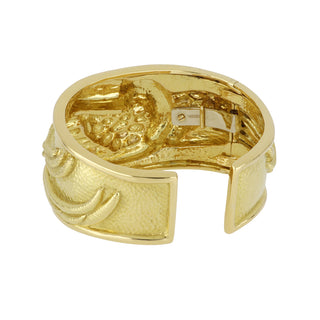 David Webb 18K Gold Hinged Toucan Cuff