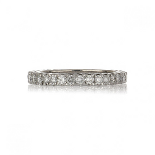 Mid-Century White 14K Gold Round Brilliant-Cut Diamonds Eternity Band