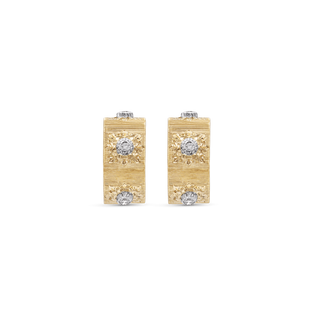 Buccellati Two-Tone 18K Gold Diamonds Huggie Earrings