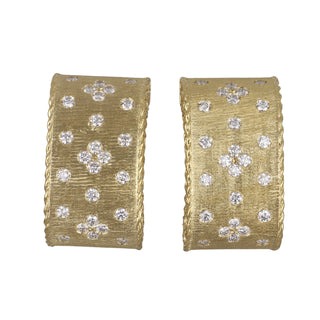 Roberto Coin Two-Tone 18K Gold Diamond Clip Earrings