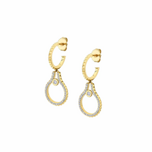 Load image into Gallery viewer, Michael M Yellow 14K Gold Round Cut Diamonds Drop Earrings
