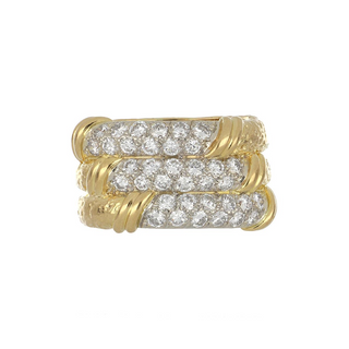 Van Cleef & Arpels 18K Gold Round Brilliant-Cut Diamonds Half Band