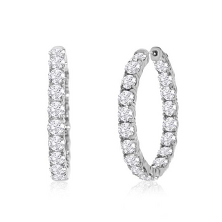 Tenenbaum Collection 18K White Gold Diamonds Hoop Earrings