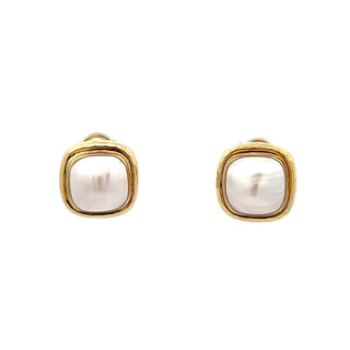 Mazza 18K Gold Mabé Pearl Button Earrings