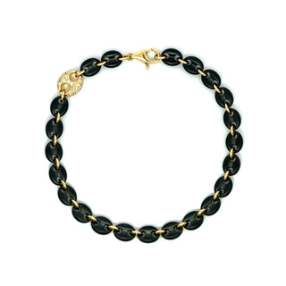 Antonio Papini Two-Tone Gold & Titanium Diamond Link Bracelet