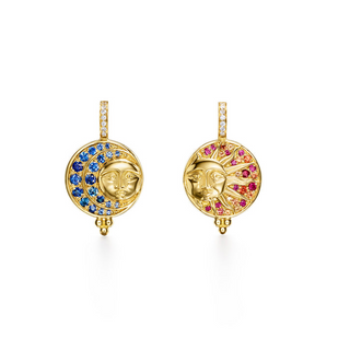 Temple St Clair 18K Gold Sapphire Drop Earrings with Sapphire