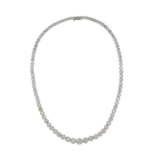 Vintage/Estate White Platinum Diamonds Riviere Necklace