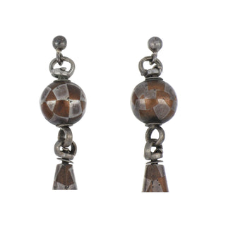 Victorian Shakudo Torpedo Drop Earrings