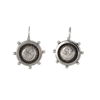 Late Victorian Etruscan Revival Sterling Silver Earrings