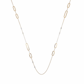 Antonio Papini Two-Tone 18K Gold Diamonds Station Necklace