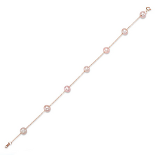 Mastoloni 14K Rose Gold Pink Pearl Chain Bracelet