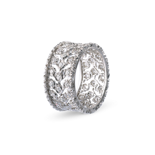 Buccellati 18K White Gold Round Cut Diamonds Eternity Band