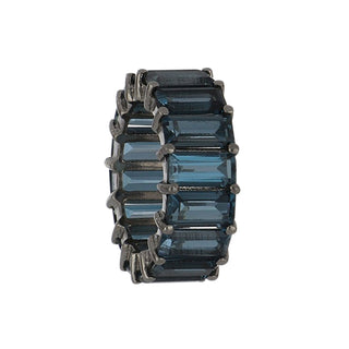 Tenenbaum Collection Sterling Silver Topaz Eternity Ring