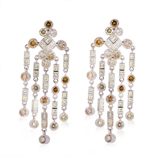 Vintage/Estate White 18K Gold Diamond Chandelier Earrings