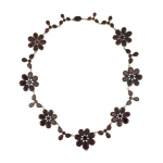 Yellow 15K Gold Garnet Collar Necklace