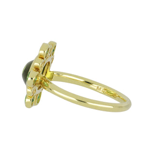 Mazza 14K Gold Peridot Ring with Tsavorites and Diamonds