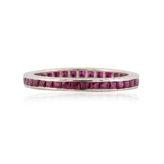 Vintage/Estate Platinum Rubies Eternity Ring