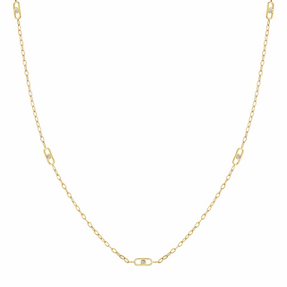 Michael M 14K Gold Diamond Chain Necklace with Stones