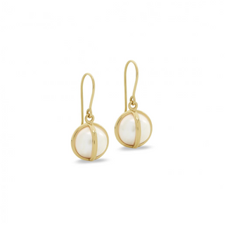 L. Klein 18K Gold Freshwater Pearl Drop Earrings