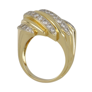 Vintage Two-Tone 18K Gold Diamond Cocktail Ring