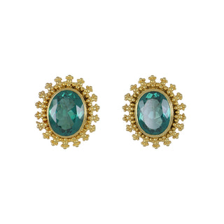 Tenenbaum Workshop 18K Gold Topaz Button Earrings