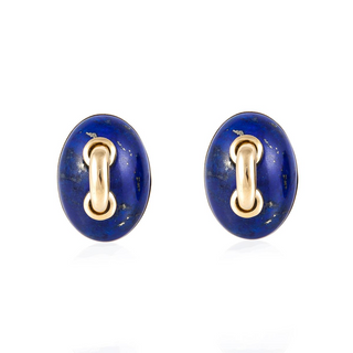 Seaman Schepps 18K Gold Lapis Clip Earrings