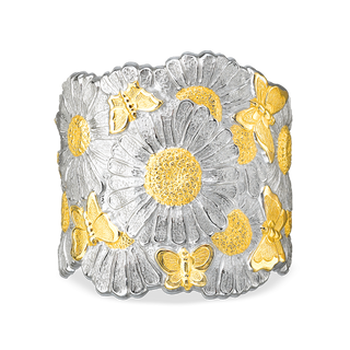 Buccellati Sterling Silver Daisy Wide Cuff Bracelet